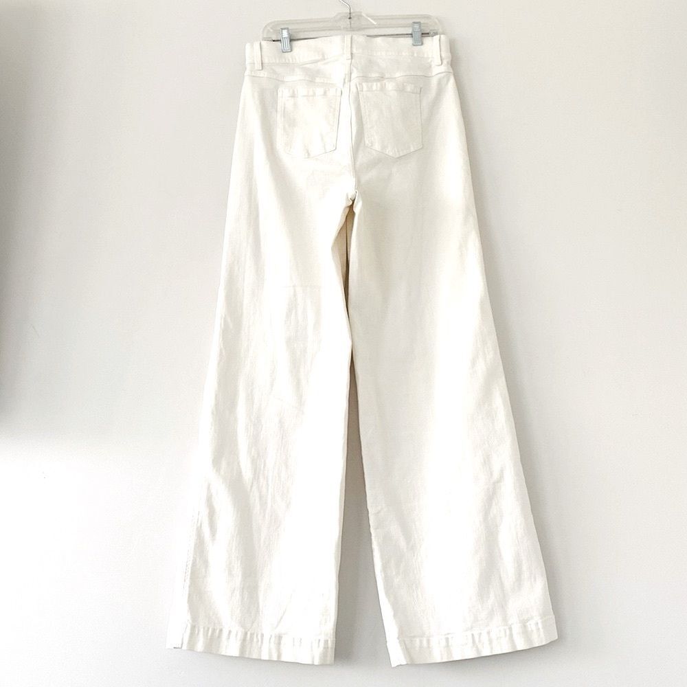 SPANX White Jean Trousers Wide Leg sz XL W32 Retail $148 Classic Preppy Coastal - Picture 3 of 13